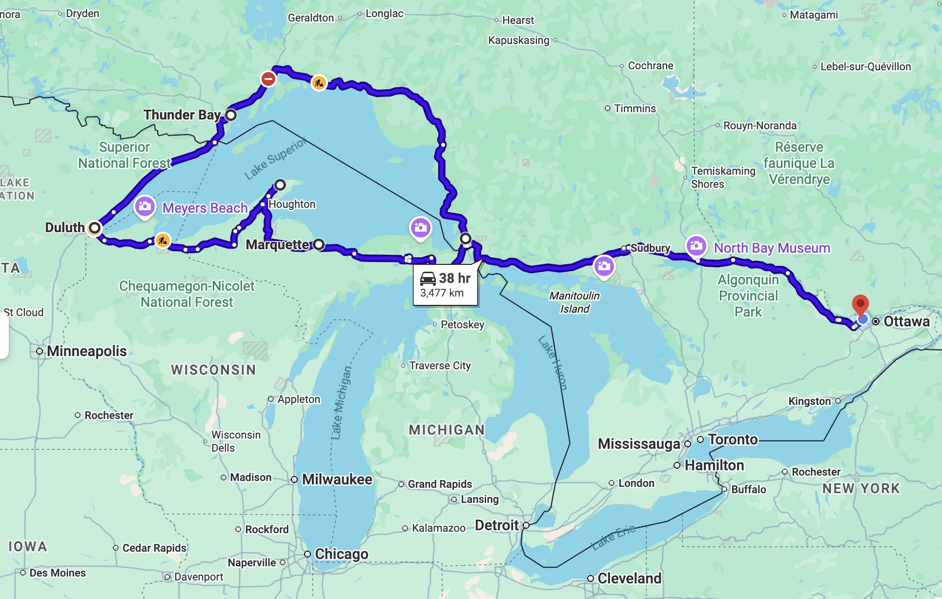 Lake Superior Tour Map